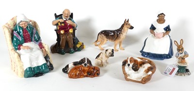 Lot 227 - A group of eight Royal Doulton figures, to...