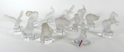 Lot 230 - A collection of twelve Goebel frosted glass...