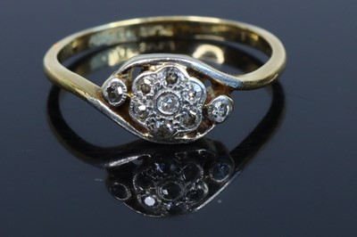 Lot 349 - An Art Deco 18ct gold and platinum diamond set...