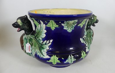 Lot 172 - A large Victorian majolica glazed jardiniere...