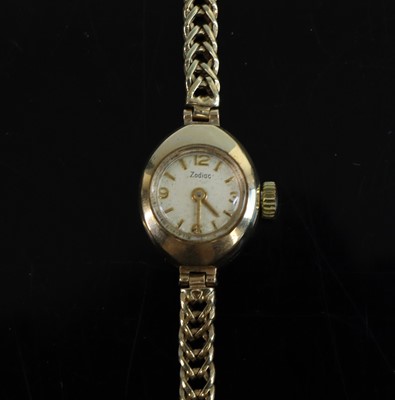 Lot 366 - A vintage lady's Zodiac gold manual wind watch...