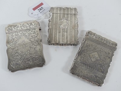 Lot 285 - An Edwardian silver visiting card case of...
