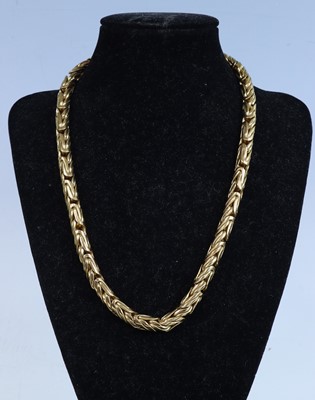 Lot 370 - A gilt metal Byzantine link heavy necklace,...