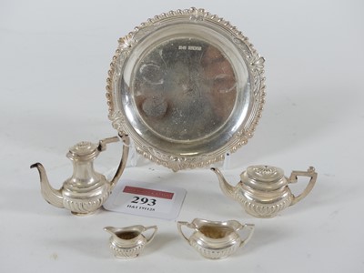 Lot 293 - A late 20th century miniature silver 4-piece...