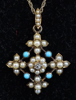 Lot 382 - A late Victorian yellow metal, seed pearl,...
