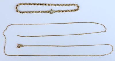 Lot 383 - A modern 9ct gold ropetwist bracelet; together...