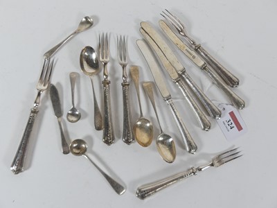 Lot 324 - A small collection of loose flatwares to...