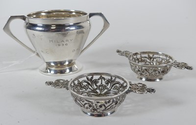 Lot 325 - A George V silver cream jug of plain tapering...