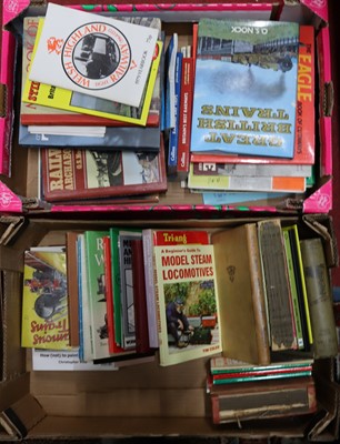 Lot 1535 - 2 boxes of mixed Railway books and toy...
