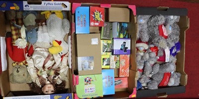 Lot 1545 - 3 trays of mixed soft toys and novelties to...