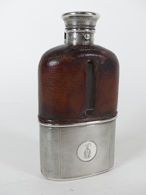 Lot 334 - A Victorian hip flask having a silver bayonet...