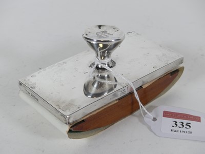 Lot 335 - A George V silver mounted desk blotter...
