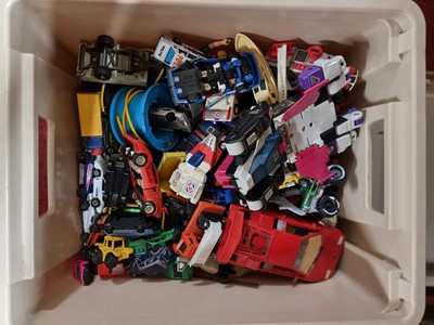 Lot 1589 - Tray of various loose diecasts and plastic...