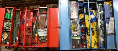 Lot 1599 - 2 toolboxes containing a quanity of Meccano