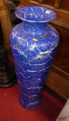 Lot 1211 - A large contemporary blue variegated marble...
