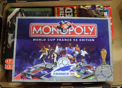 Lot 1614 - Tray of football and soccer-related annuals,...