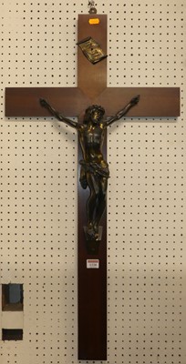 Lot 1228 - A spelter mounted on hardwood wall hanging...