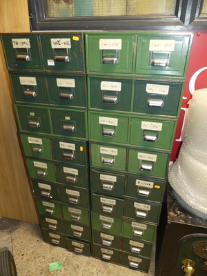 Lot 1234 - A collection of 18 green painted steel twin...