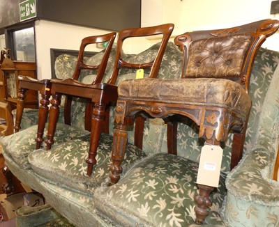 Lot 1236 - A pair of mid-Victorian mahogany balloon back...