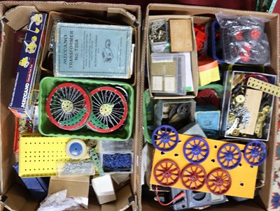 Lot 1623 - 2 trays of mixed Meccano, used, some boxed