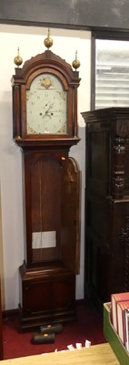 Lot 1242 - An early 19th century mahogany long case clock,...