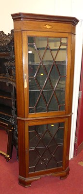 Lot 1271 - An Edwardian mahogany freestanding two-door...
