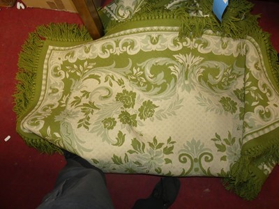 Lot 1274 - An Aubusson style green ground floral...