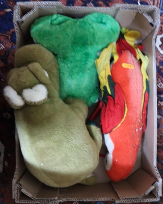 Lot 1640 - 3 vintage Merrythought soft-filled animals, to...