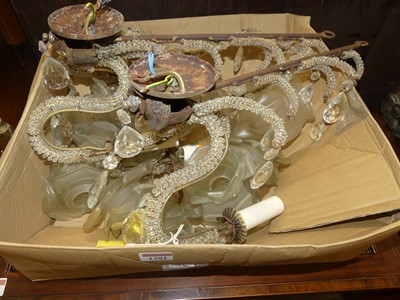 Lot 1291 - A pair of wired metal and moulded glass...