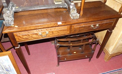 Lot 1296 - A contemporary hardwood two-drawer side table,...