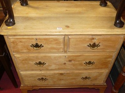Lot 1298 - A Victorian pine round cornered chest of two...