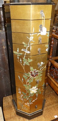 Lot 1305 - A contemporary Japanese floral lacquered...