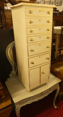 Lot 1308 - A French painted serpentine front mirror back...