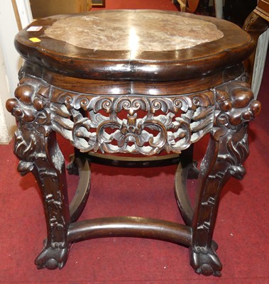 Lot 1311 - A circa 1900 Chinese "rosewood" and rouge...