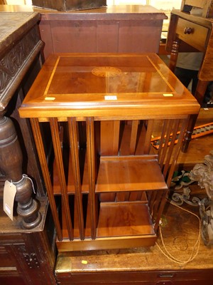 Lot 1324 - A contemporary yew square revolving eight...