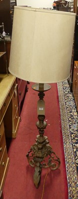 Lot 1325 - A stained and carved wood Italianate standard...