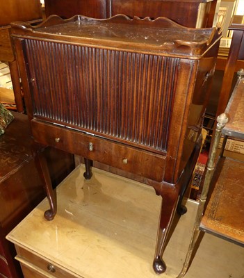 Lot 1330 - A 19th century mahogany tambour fronted night...