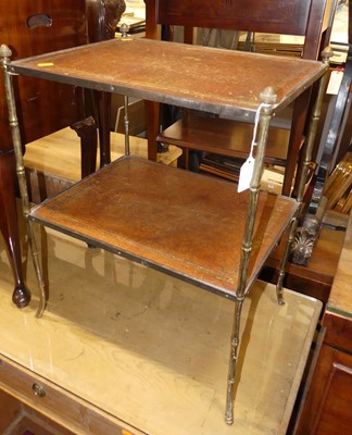 Lot 1332 - A French brass and gilt tan leather inset...