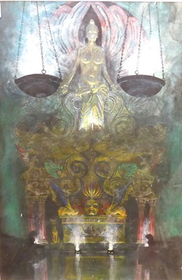 Lot 1029 - 20th century school - Buddhist shrine,...