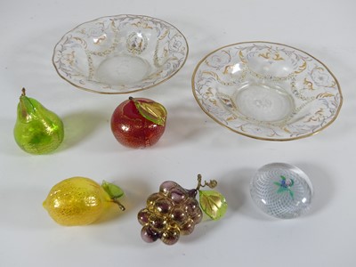 Lot 243 - A pair of 19th century French glass dishes,...