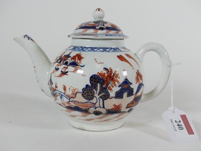 Lot 240 - An 18th century Lowestoft porcelain teapot,...