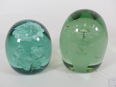 Lot 254 - A Victorian green glass dump weight, with...