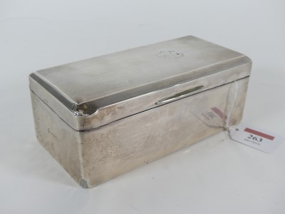 Lot 263 - A George V silver table cigarette box, the...