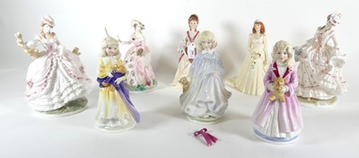 Lot 266 - A collection of porcelain figures of ladies,...