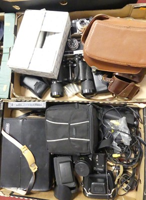 Lot 590 - A collection of cameras, lenses and related...