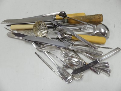 Lot 276 - A collection of flatware to include a silver...