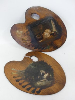 Lot 522 - A wooden artist's palette, painted with a...