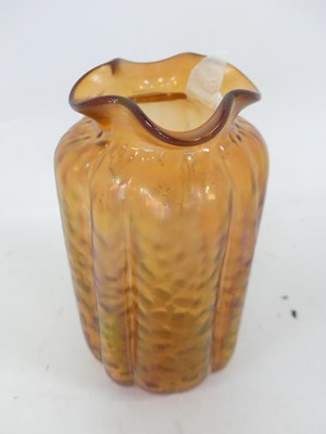 Lot 526 - An Austrian burnt orange iridescent vase,...