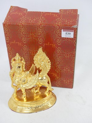 Lot 539 - An Indian gold plated figure of Kamadhenu, h.15cm