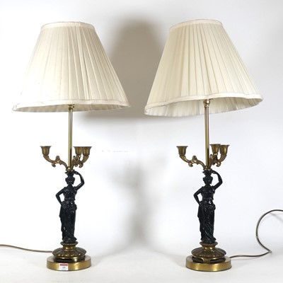Lot 19 - A pair of contemporary figural metal table...